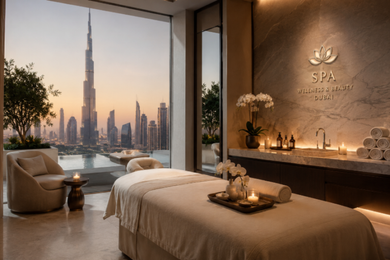 Luxury spa treatment room in Dubai
