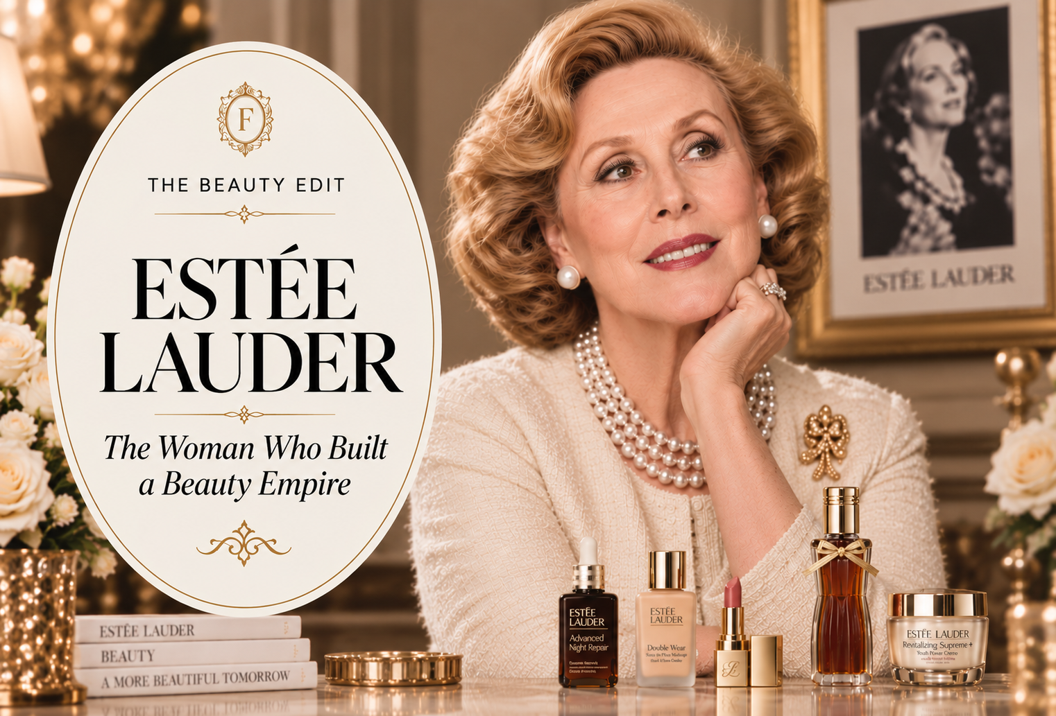 The Beauty Edit featuring Estée Lauder and her beauty empire
